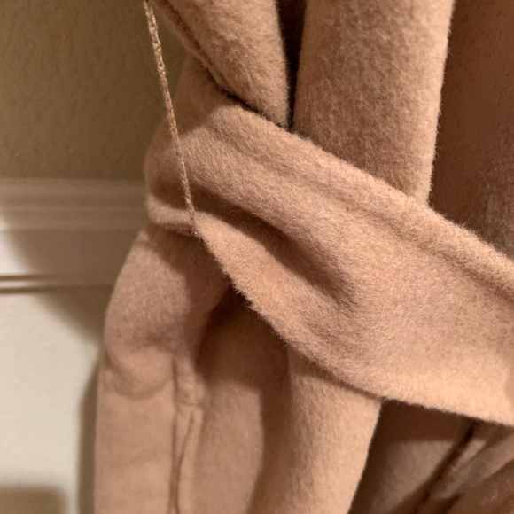 NWT Banana Republic Reversible Coat: Brown Plaid & Camel, Open, Tie Belt, Large - Picture 9 of 16